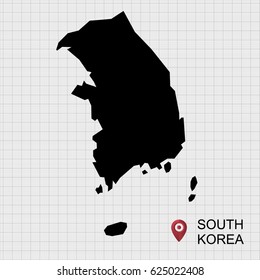 south korea map vector