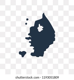 South Korea map vector icon isolated on transparent background, South Korea map transparency concept can be used web and mobile
