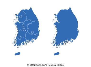South Korea Map vector icon. Minimalistic Colorful Map of South Korea.