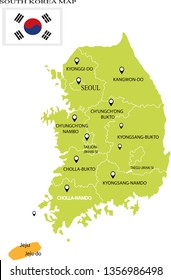 South Korea map vector illustration

