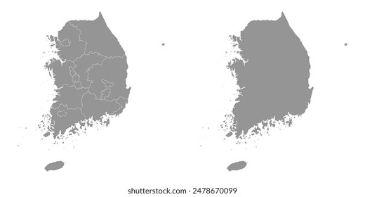 South Korea map. Vector illustration.