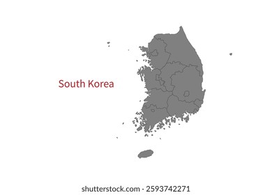South Korea Map vector illustration. South Korea Map silhouette