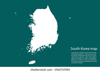 South Korea map vector, isolated on Green  background