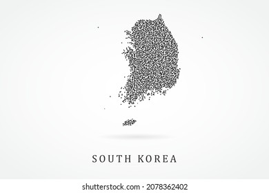 South Korea Map - World map vector template with Black grid on white background  for education, infographic, design, website, banner - Vector illustration eps 10