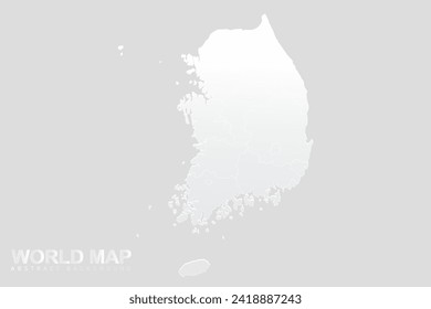 South Korea Map - World Map vector template with High detailed including white and grey gradient color and white outline color isolated on grey background - Vector illustration eps 10