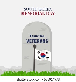 south korea memorial day banner with flag