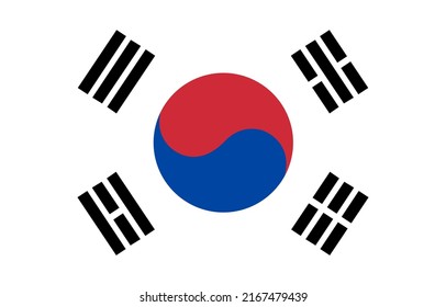 South Korea Nation Flag. Official colors.