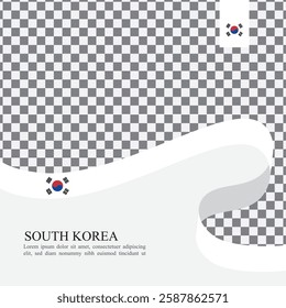 South Korea national flag ribbon stock vector	