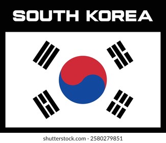 South korea national flag. Vector illustration.
