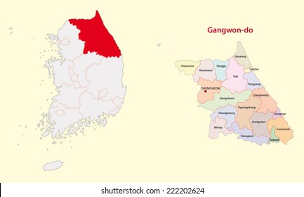 south korea north gangwon province map