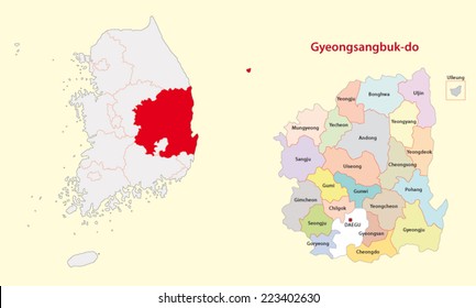 south korea north gyeongsang province map