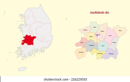 south korea north jeolla province map