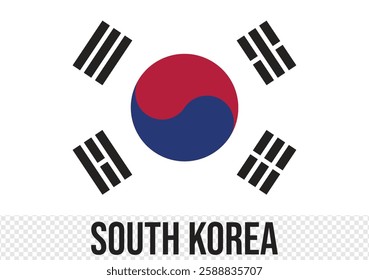 South Korea official flag vector with standard size and proportion. National flag emblem with accurate size