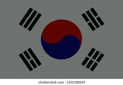 south korea original flag. vector background