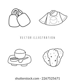 South korea outline cartoon. Vector illustration