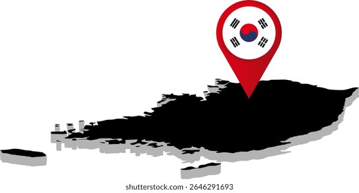 Localização do mapa de pinos da Coreia do Sul 