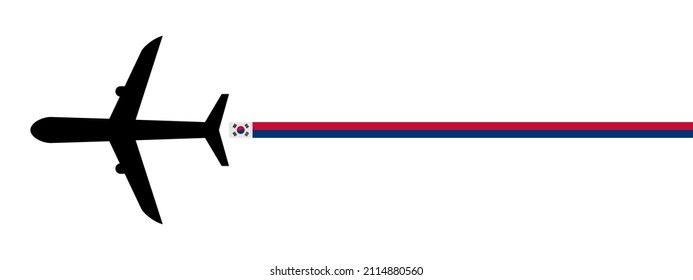 south korea plane icon vector illustration. isolated on white background