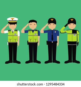 South Korea Police Vector Illustration. eps 10