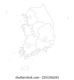 South Korea political map of administrative divisions