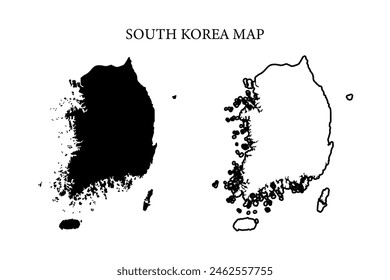 South Korea region country map vector