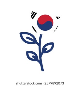 South Korea rose flower flag icon