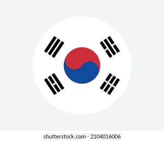 South Korea Round Country Flag. Korean Circle National Flag. Republic of Korea Circular Shape Button Banner. EPS Vector Illustration. svg