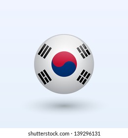South Korea Round Flag. Vector illustration.