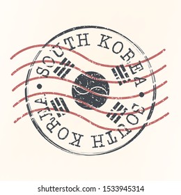 South Korea Stamp Postal. Silhouette Seal. Passport Round Design. Vector Icon. Design Retro Travel. National Symbol.