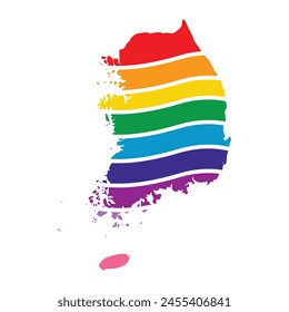 south korea swoosh silhouette rainbow map