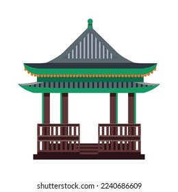 Composición del turismo de Corea del Sur con icono aislado en ilustración vectorial en blanco