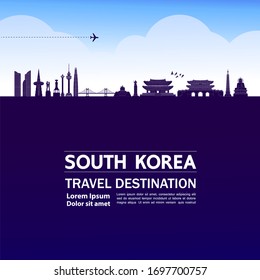 South Korea travel destination grand vector illustration. 