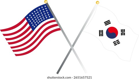 Bandeira da Coreia do Sul e dos EUA