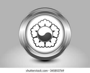 South Korea Variant Flag. Metal Round Icons. This is File from the Collection Asian Flags