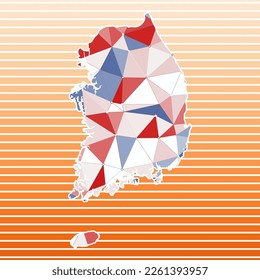 South Korea vector illustration. South Korea design on gradient stripes background. Technology, internet, network, telecommunication concept. Attractive vector illustration.