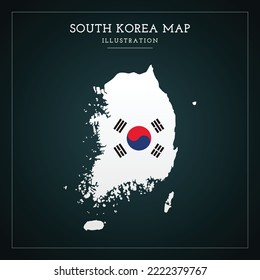 South Korea Vector Map Illustration