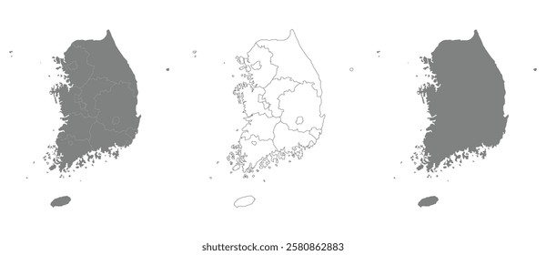 South Korea vector map isolated on white background