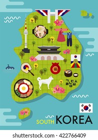 south korea vector object illustration