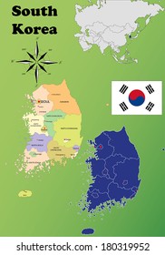 South Korea vector set. Isolated 