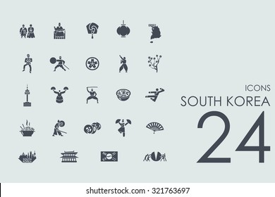 South Korea vector set of modern simple icons