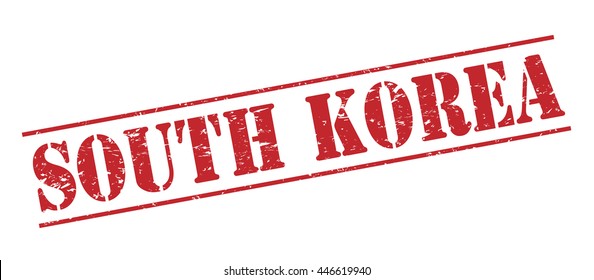 south korea vector stamp on white background