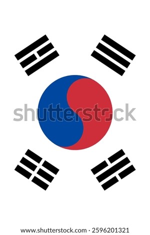 South Korea Vertical Flag, Vertical Flag South Korea