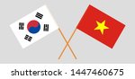 South Korea and Vietnam. Crossed Korean and Vietnamese flags
