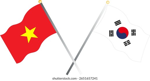 Bandeira da Coreia do Sul e do Vietnã