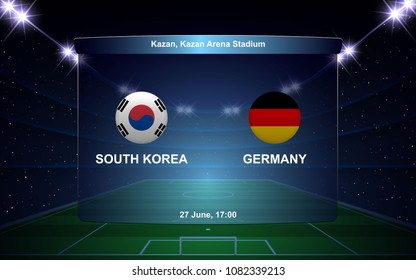 South Korea vs Germany football scoreboard broadcast graphic soccer template