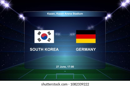 South Korea vs Germany football scoreboard broadcast graphic soccer template