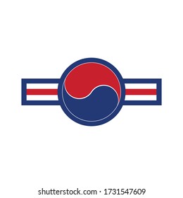 South Korean air force roundel. Military symbol. Vector Illustration