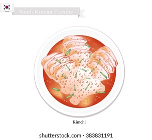 South Korean Cuisine, Kimchi or Seasoned Vegetables and Salt. A National Dish in South Korea.