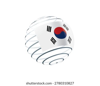 South Korean flag on an abstract globe