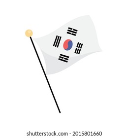 south korean flag on white background