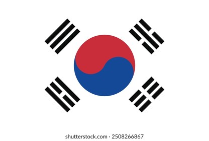 South Korean Flag Vector Design - National Flag - Patriotism Symbol